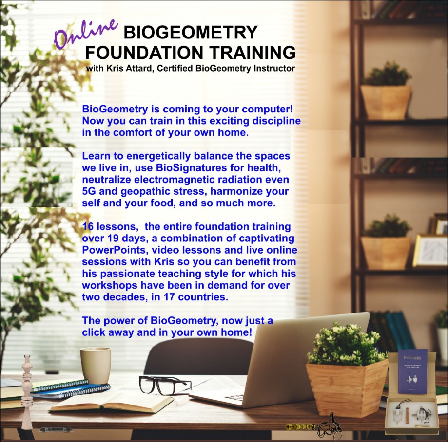 Learn BioGeometry at home with online training by Kris Attard